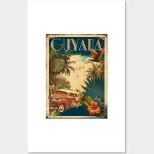 Guyana Vintage Travel Art Poster Posters and Art